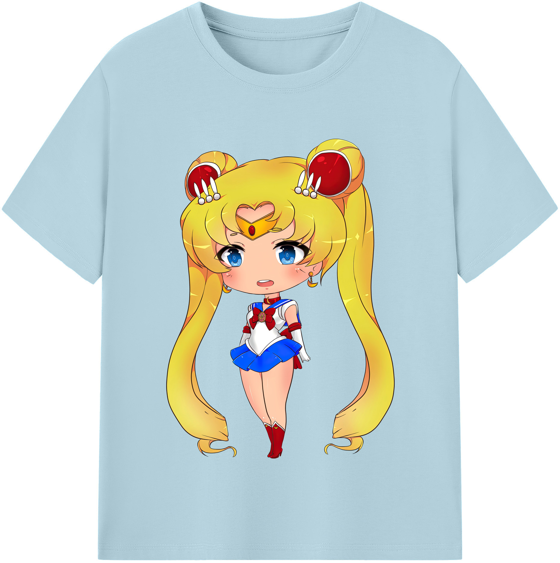 （画像用） 美少女戦士セーラームーン 月野 うさぎ つきの うさぎ Sailor Moon Tsukino Usagi 綿100％半袖Tシャツ（フロントプリント）
